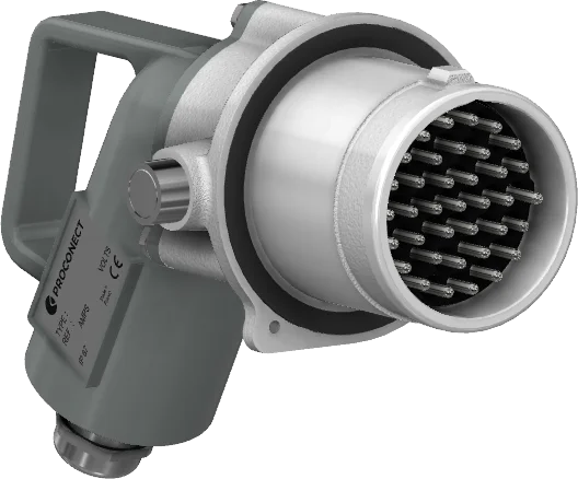 3PX4 - 37 poles reduced angled plug + cable gland